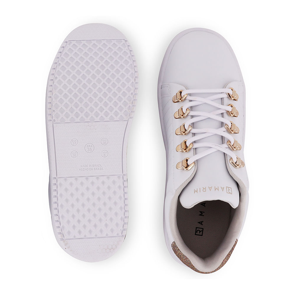 Tenis Feminino Casual Moderno Confortavel Branco Ramarim - Euphoria Shoes