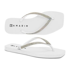 Chinelo Solarize Ramarim Branco Strass 233231-12