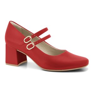 Scarpin Salto Bloco Vermelho Ramarim 2417102-5