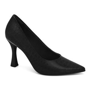 Scarpin Salto Fino Preto Aligator Ramarim 2418101-9