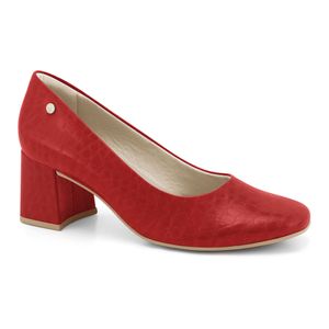 Scarpin Salto Bloco Vermelho Ramarim 2417101-1