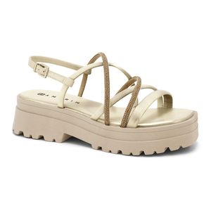 Sandália Tratorada Feminina Dourada Ramarim 2438203-6