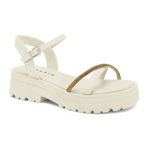 Sandália Plataforma com Brilho Gelo Ramarim 2438204-7