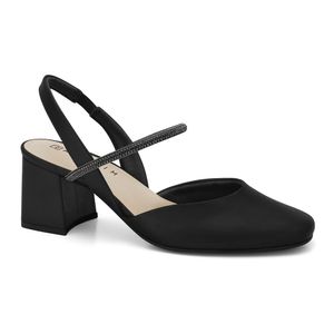Slingback Salto Bloco Preto/Grafite Ramarim 2417233-4