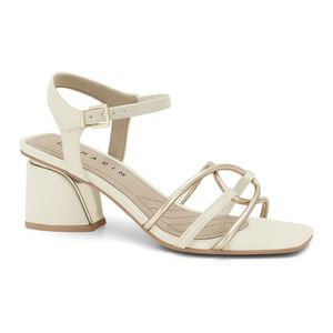Sandália Salto Bloco Feminina Ouro/Gelo 2428205-7