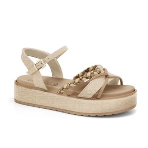 Sandália Feminina Flatform Caqui Ramarim 2443203-2