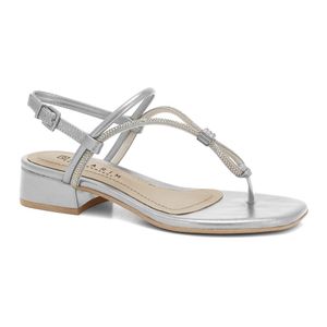 Sandália Salto Baixo Metalizada Prata Ramarim 2448206-2