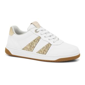 Tênis Feminino Branco/Ouro Glitter Ramarim 2463203-3