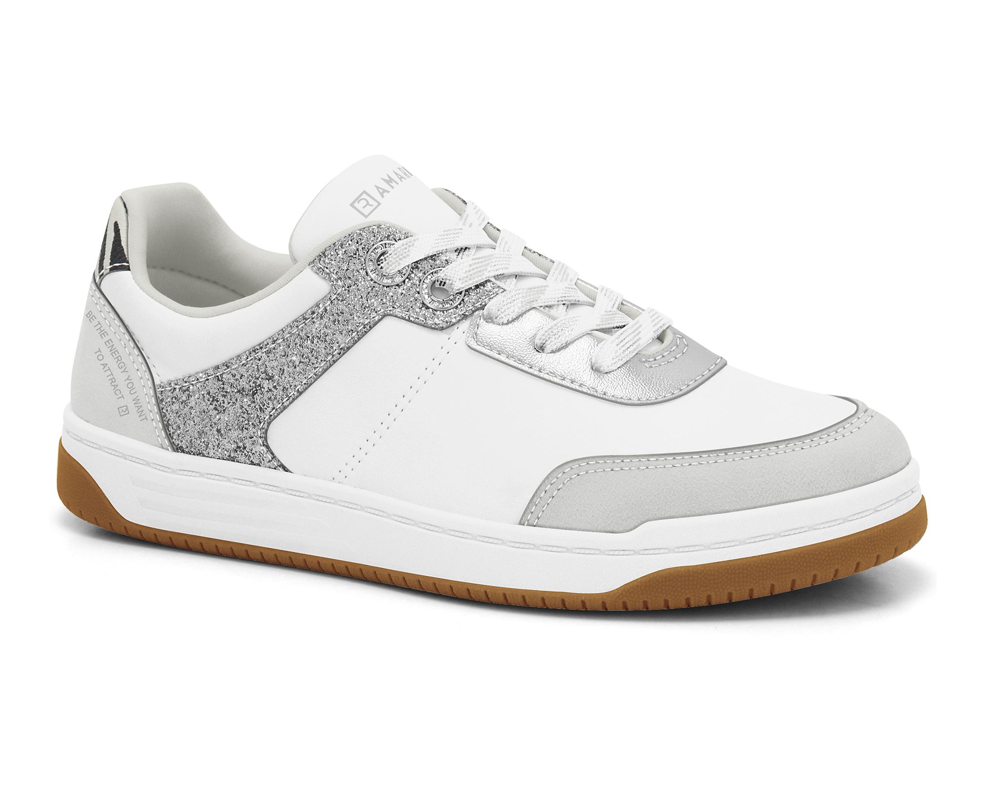 カラマリ Tênis Feminino Branco/Prata Zebra Ramarim
