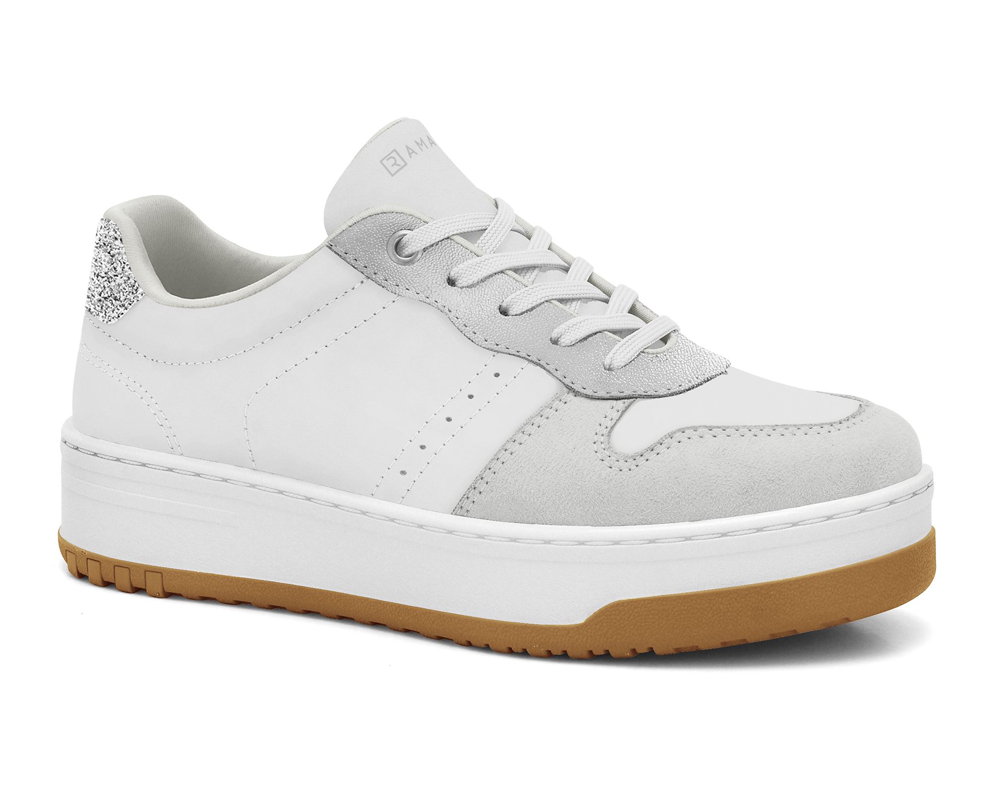 Tênis Feminino Camurça Ice/Branco/Prata Ramarim
