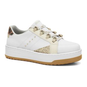 Tênis Branco/Ouro Feminino Onça Ramarim 2464203-1