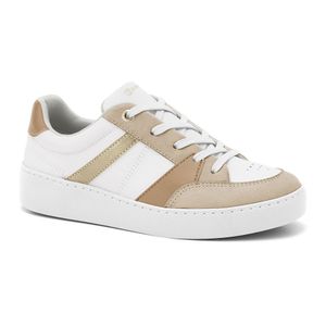 Tênis Feminino Camurça Almond/Branco/Caqui Ramarim 2476203-7