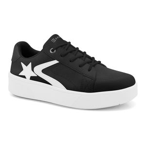 Tênis Preto Feminino com Detalhes em Branco Ramarim 2483105-8