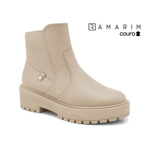 Bota de Couro Cano Curto Almond Ramarim 2498101-1