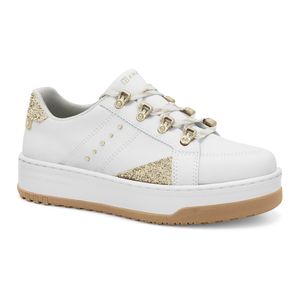 Tênis Branco/Ouro Gliter Feminino Ramarim 2464203-6