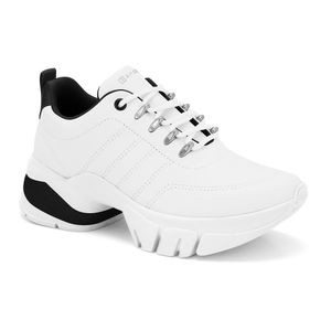 Tênis Plataforma Branco com Preto Ramarim 2480103-9