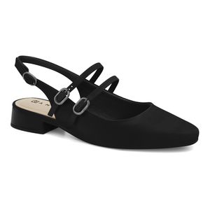 Slingback Preto Chanel Salto Baixo Ramarim 2415131-7