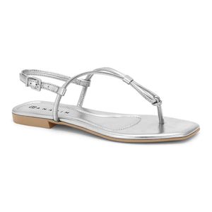Sandália Rasteira Prata Ramarim 2421203-2
