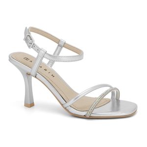 Sandália Prata Salto Fino com Strass Ramarim 2426208-1