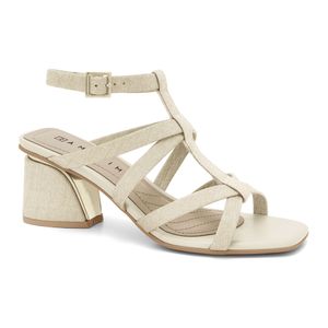 Sandália Casual Salto Bloco Jeans Natural Ramarim 2428204-7