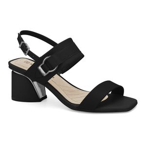 Sandália Feminina Preta Salto Bloco Ramarim 2428208-3
