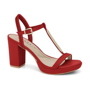 Sandália Salto Alto Vermelha Ramarim 2433253-6