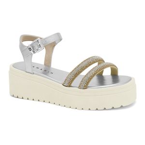 Sandália Flatform Strass/Metalizada Prata Ramarim 2445205-1