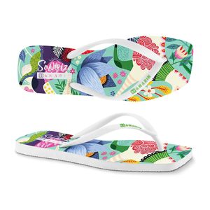 Chinelo Solarize Branco Flowers Ramarim 241246-1