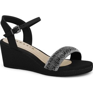 Sandália Anabela Preto Ramarim 2432201-2