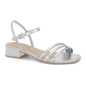 Sandália Prata Metalizada Salto Baixo Ramarim 2453203-7