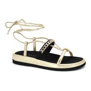 Sandália Papete Dourada/Preta Ramarim 2555103-1