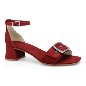 Sandália Salto Médio Carmim Ramarim  2524103-3