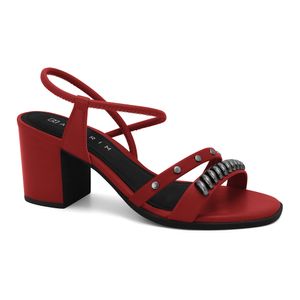 Sandália Salto Bloco Carmim Ramarim 2531103-1