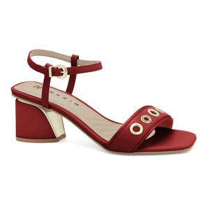 Sandália Salto Bloco Carmim Ramarim 2528104-6