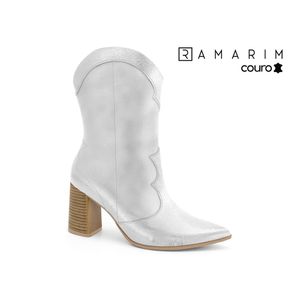 Bota Couro Prata Ramarim 2568104-6