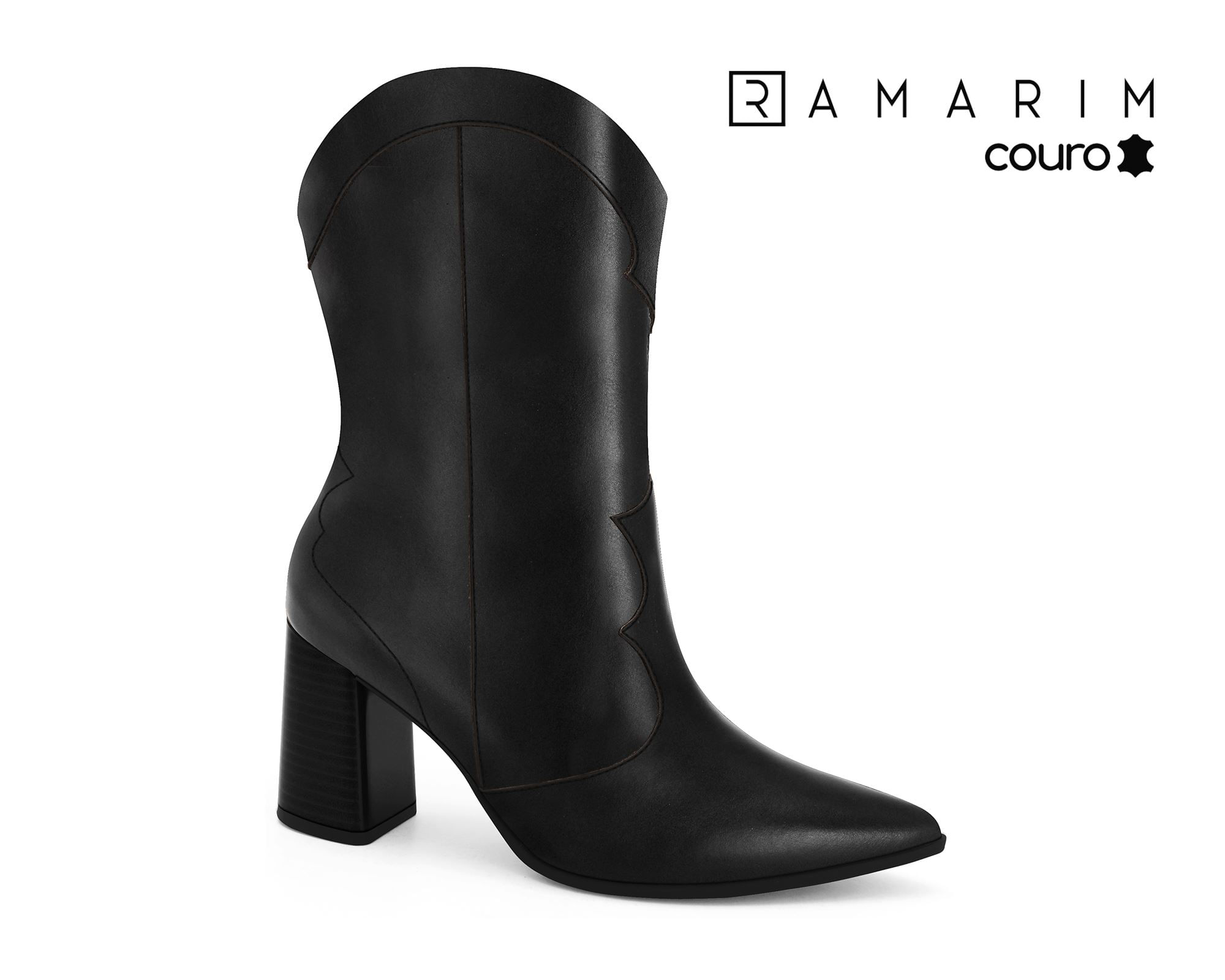 Bota Country Preta Lisa Ramarim Bota Cano Longo Ramarim 22-95104