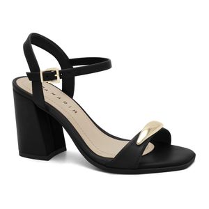 Sandália Salto Bloco Preta Ramarim 2541202-5