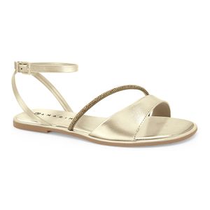 Sandália Rasteira Dourada Ramarim 2520204-5