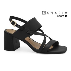 Sandália Couro Preta Ramarim 2553202-3