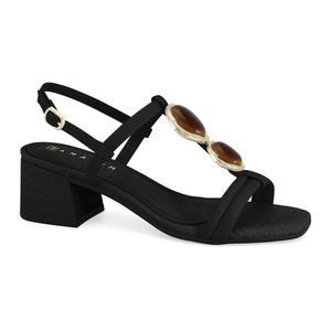 Sandália Salto Médio Preta Ramarim 2530207-3