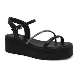 Sandália Plataforma Feminina Preto/Grafite Ramarim 2445203-2