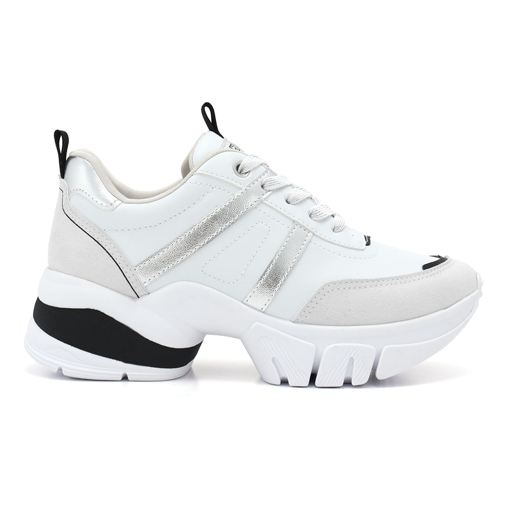 Tênis Branco/Prata/Preto Chunky Ramarim