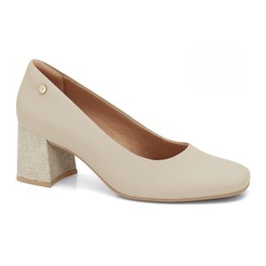 Scarpin Salto Bloco Bege Ramarim 2417222-1