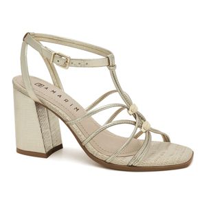 Sandália Salto Bloco Dourada Ramarim 2541204-1