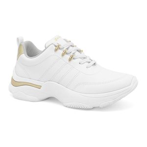 Tênis Casual Branco/Dourado Ramarim 2574202-1