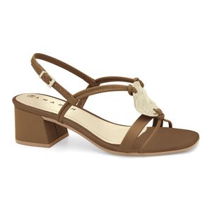 Sandália Salto Médio Camel Ramarim 2530204-7