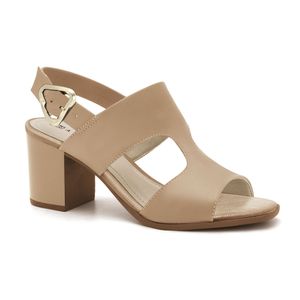 Sandália Salto Bloco Caqui Ramarim 2531212-3