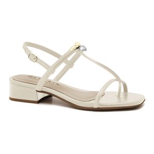 Sandália Salto Baixo Creme Ramarim 2548210-2