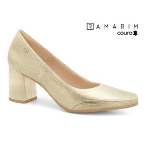 Scarpin Couro Dourado Ramarim 2664101-5