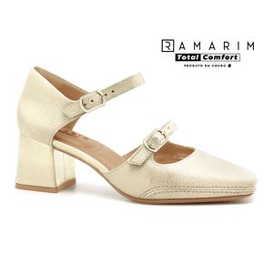 Scarpin Couro Dourado Ramarim 2668135-5